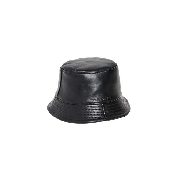 Isabel Marant 'Haley' Black Leather Bucket Hat Size 57 - Picture 1 of 6